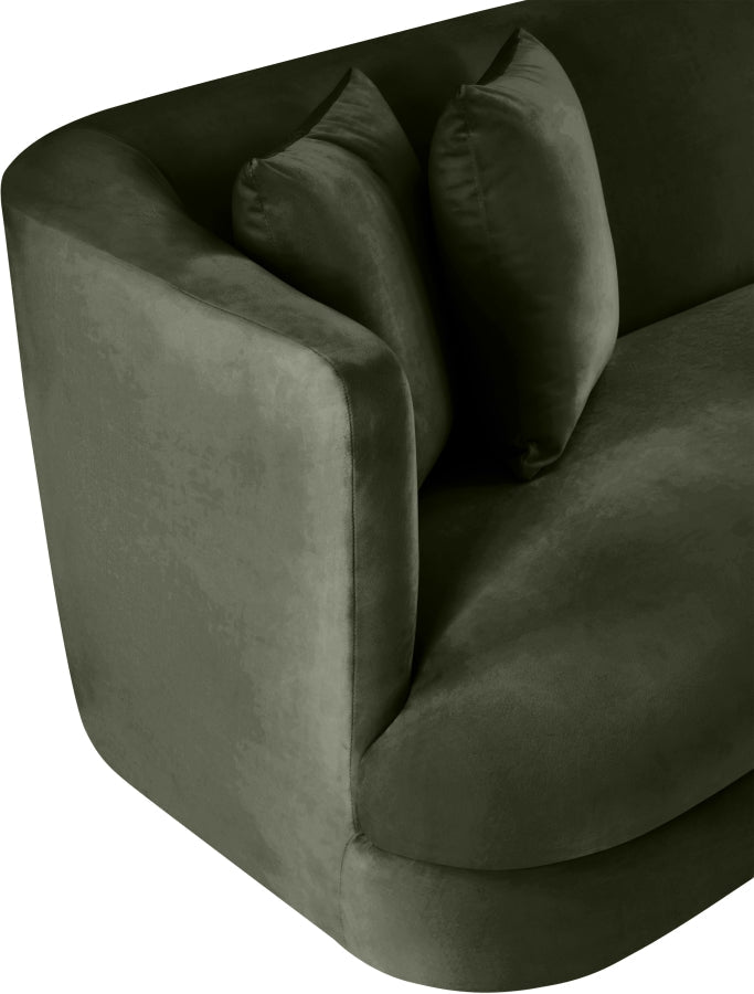 Alder Velvet Upholstered Accent Chair in Green - 699Green-C