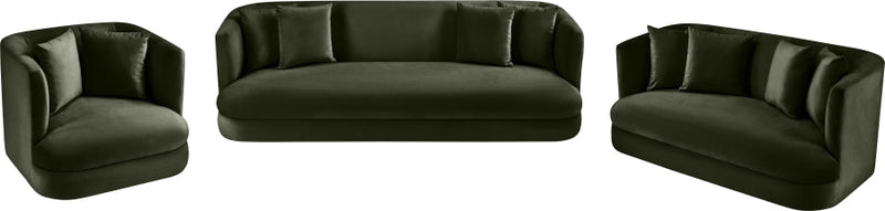 Alder Velvet Upholstered Accent Chair in Green - 699Green-C