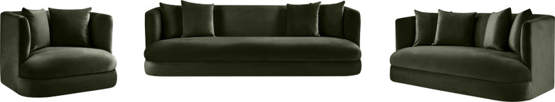 Alder Velvet Upholstered Accent Chair in Green - 699Green-C