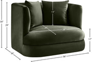 Alder Velvet Upholstered Accent Chair in Green - 699Green-C