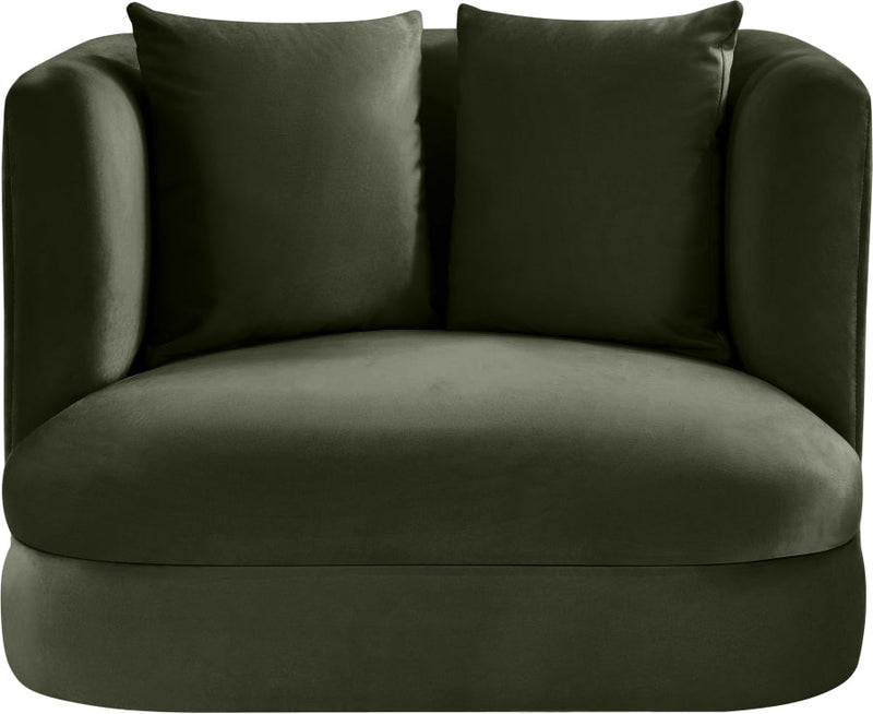 Alder Velvet Upholstered Accent Chair in Green - 699Green-C