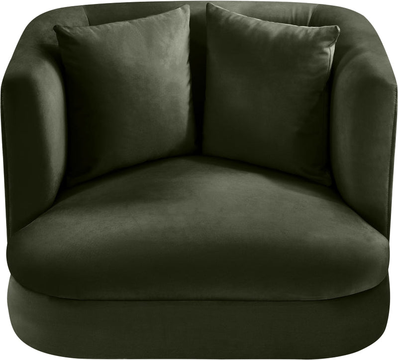 Alder Velvet Upholstered Accent Chair in Green - 699Green-C
