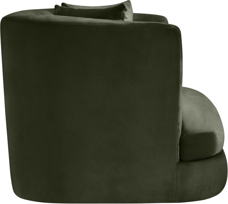 Alder Velvet Upholstered Accent Chair in Green - 699Green-C
