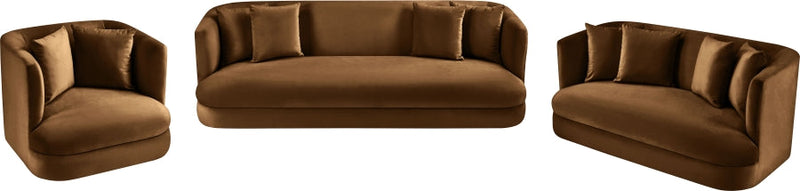 Alder Velvet Upholstered Accent Chair in Saddle - 699Saddle-C