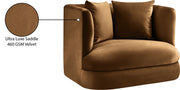 Alder Velvet Upholstered Accent Chair in Saddle - 699Saddle-C