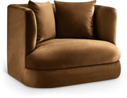 Alder Velvet Upholstered Accent Chair in Saddle - 699Saddle-C
