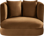 Alder Velvet Upholstered Accent Chair in Saddle - 699Saddle-C