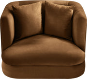 Alder Velvet Upholstered Accent Chair in Saddle - 699Saddle-C