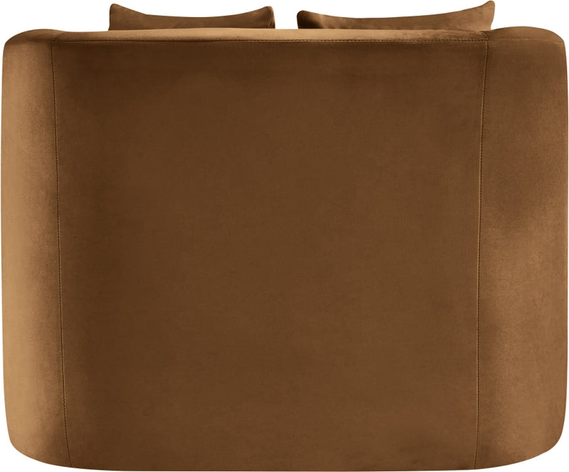 Alder Velvet Upholstered Accent Chair in Saddle - 699Saddle-C