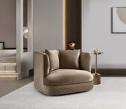 Alder Velvet Upholstered Accent Chair in Taupe - 699Taupe-C