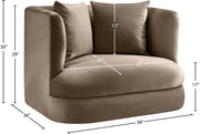 Alder Velvet Upholstered Accent Chair in Taupe - 699Taupe-C