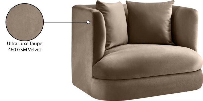Alder Velvet Upholstered Accent Chair in Taupe - 699Taupe-C