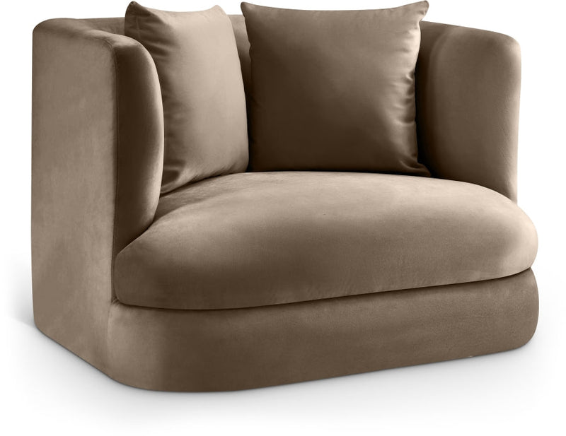 Alder Velvet Upholstered Accent Chair in Taupe - 699Taupe-C