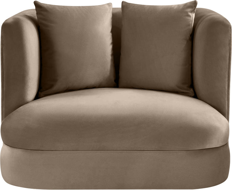 Alder Velvet Upholstered Accent Chair in Taupe - 699Taupe-C