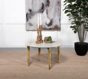 Aldis Round Marble Top Coffee Table White and Natural - 703718