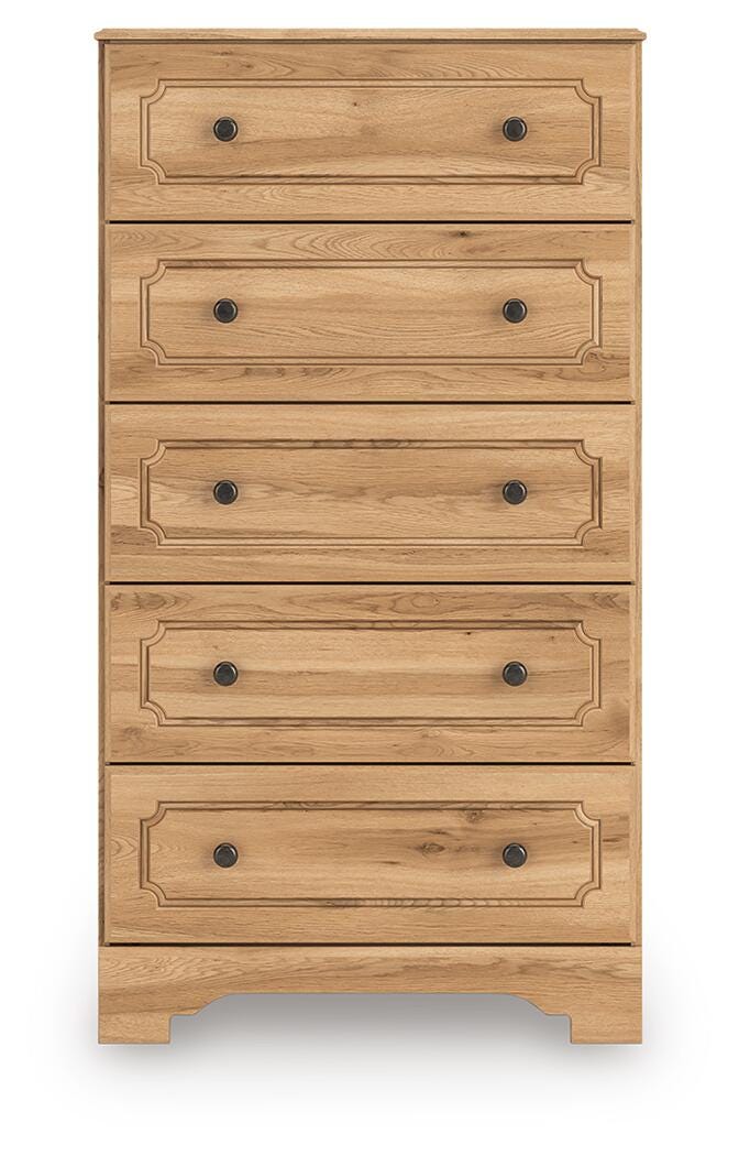 Aleaport Full Panel Bed with Chest and Nightstand in Warm Brown - PKG022637