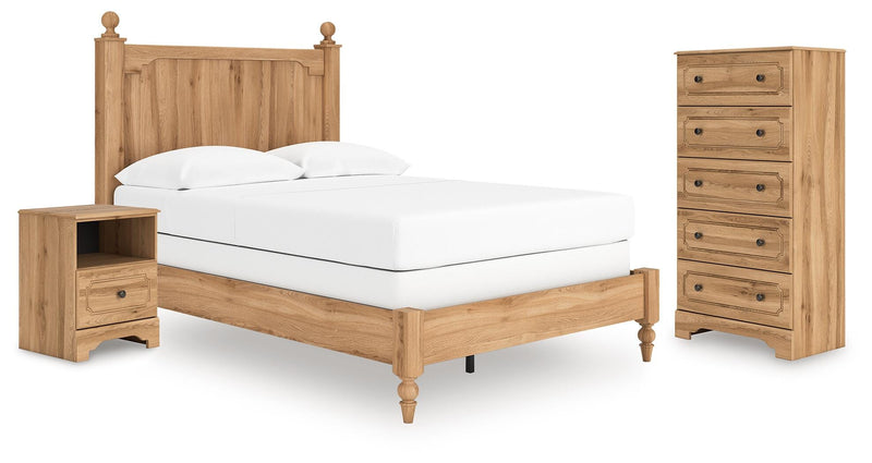 Aleaport Full Panel Bed with Chest and Nightstand in Warm Brown - PKG022637
