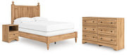 Aleaport Full Panel Bed with Dresser and Nightstand in Warm Brown - PKG022642