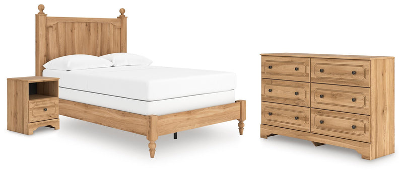Aleaport Full Panel Bed with Dresser and Nightstand in Warm Brown - PKG022642