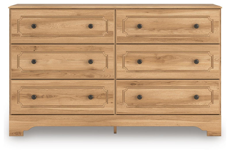 Aleaport Full Panel Bed with Dresser in Warm Brown - PKG022641