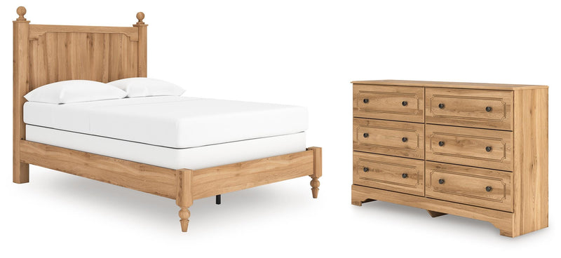 Aleaport Full Panel Bed with Dresser in Warm Brown - PKG022641