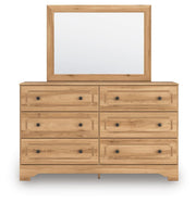 Aleaport Full Panel Bed with Mirrored Dresser in Warm Brown - PKG022635
