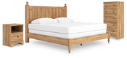 Aleaport King Panel Bed with Chest and Nightstand in Warm Brown - PKG022653