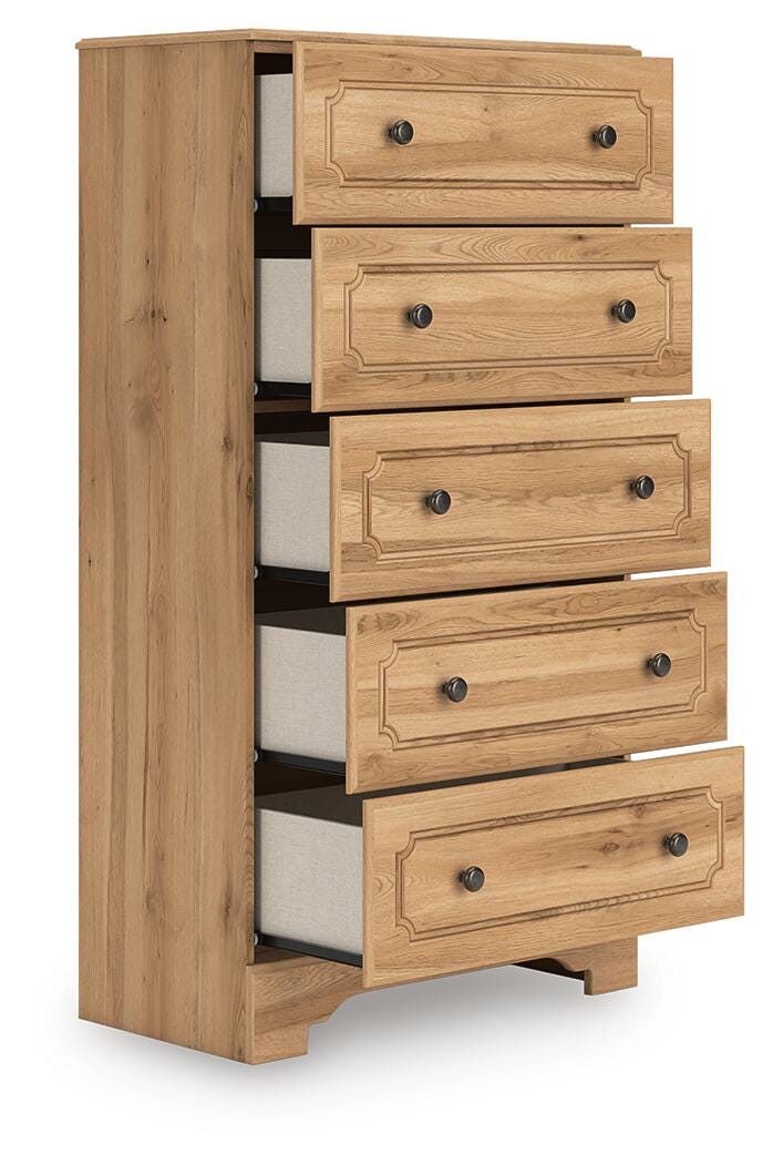 Aleaport King Panel Bed with Chest and Nightstand in Warm Brown - PKG022653