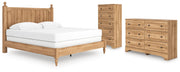 Aleaport King Panel Bed with Dresser and Chest in Warm Brown - PKG022652