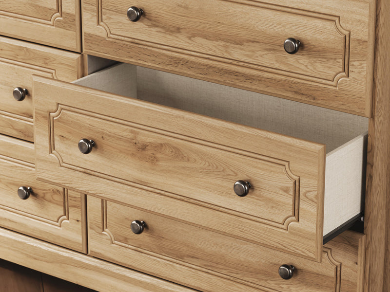 Aleaport King Panel Bed with Dresser in Warm Brown - PKG022657