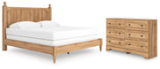 Aleaport King Panel Bed with Dresser in Warm Brown - PKG022657