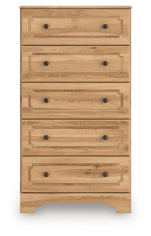 Aleaport Queen Panel Bed with Chest and Nightstand in Warm Brown - PKG022645
