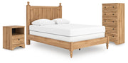 Aleaport Queen Panel Bed with Chest and Nightstand in Warm Brown - PKG022645