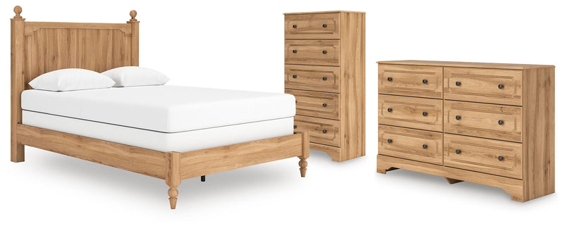 Aleaport Queen Panel Bed with Dresser and Chest in Warm Brown - PKG022644
