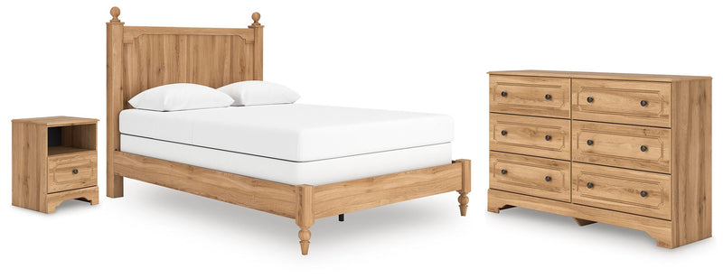 Aleaport Queen Panel Bed with Dresser and Nightstand in Warm Brown - PKG022650