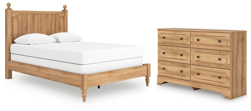 Aleaport Queen Panel Bed with Dresser in Warm Brown - PKG022649