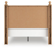 Aleaport Queen Panel Bed with Mirrored Dresser in Warm Brown - PKG022643