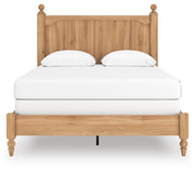Aleaport Queen Panel Bed with Mirrored Dresser in Warm Brown - PKG022643