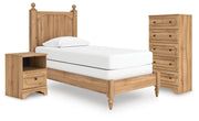 Aleaport Twin Panel Bed with Chest and Nightstand in Warm Brown - PKG022629