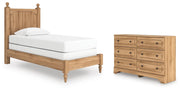 Aleaport Twin Panel Bed with Dresser in Warm Brown - PKG022633