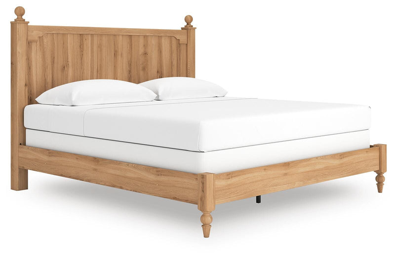 Aleaport Warm Brown King Panel Bed, Dresser, Mirror and Nightstand - PCB1075B10