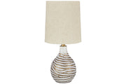 Aleela White/Gold Finish Table Lamp - Gate FurnitureTable Lamp