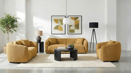 Aleisha 3-piece Fabric Upholstered Sofa Set Mustard Yellow - 503061-S3