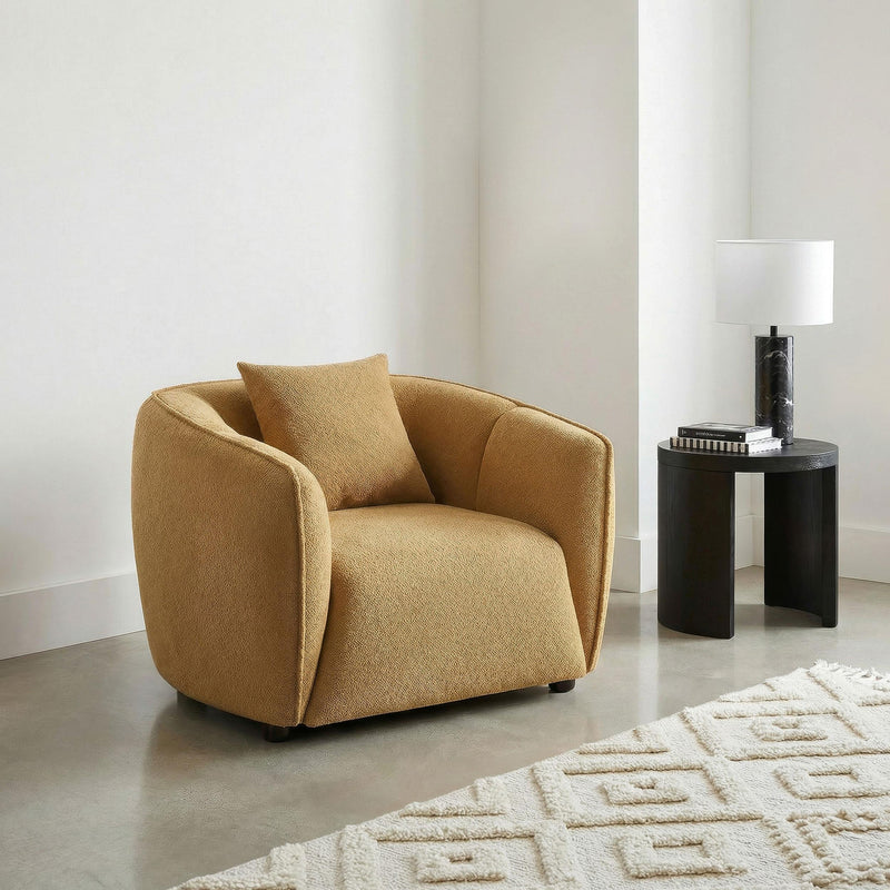 Aleisha Fabric Upholstered Accent Chair Mustard Yellow - 503063