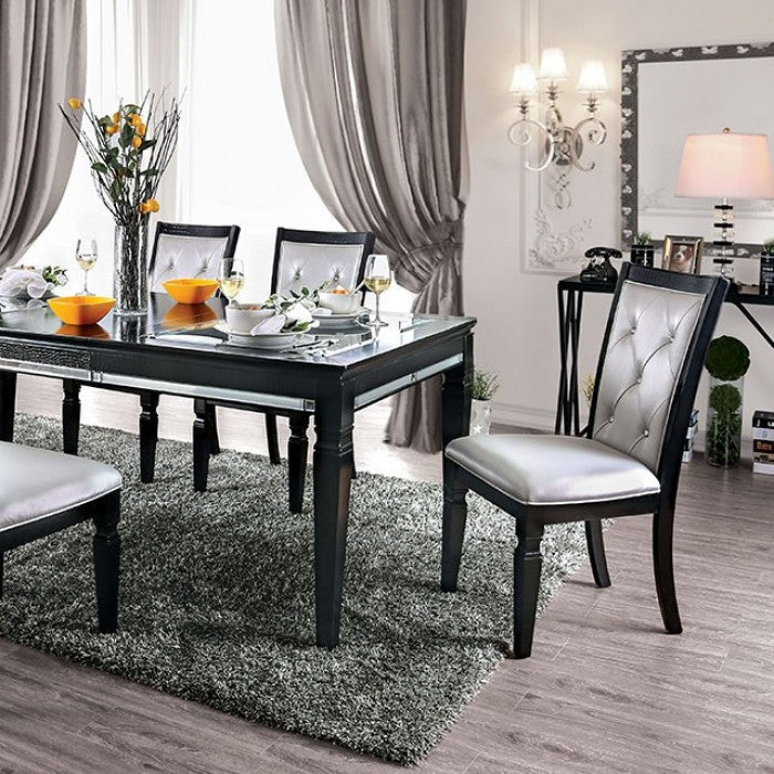 Alena Black/Silver Dining Table - CM3452BK-T