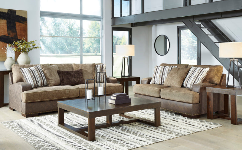 Alesbury Chocolate Living Room Set - Gate FurnitureLiving Room Set