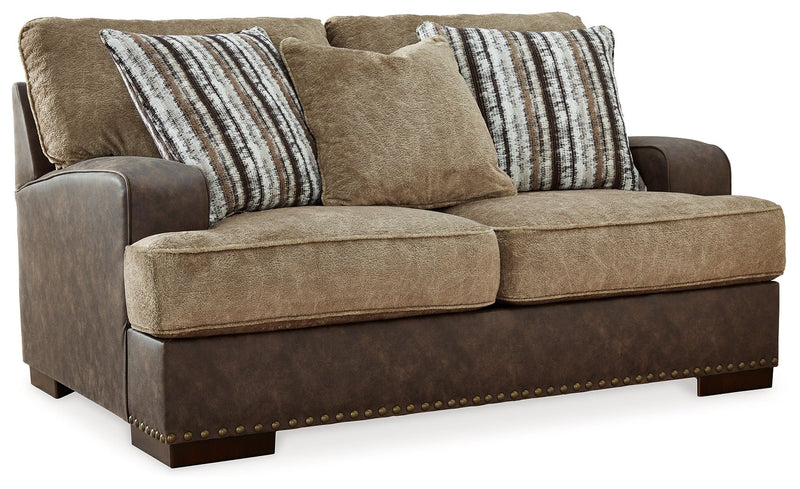 Alesbury Sofa, Loveseat, Chair and Ottoman in Chocolate - Gate FurnitureLiving Room Set