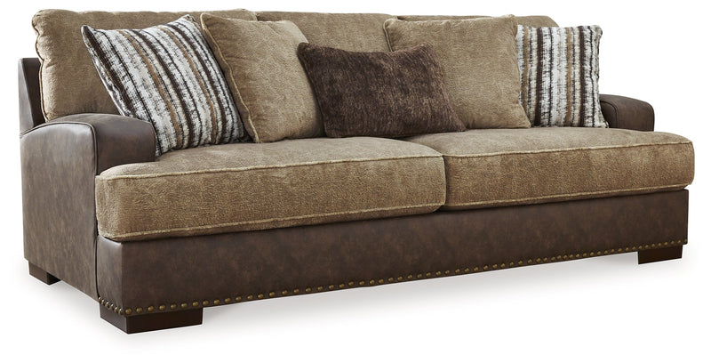 Alesbury Sofa, Loveseat, Chair and Ottoman in Chocolate - Gate FurnitureLiving Room Set