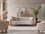 Alessa 4-pieces (2 Sofa & 2 Chair) Livingroom Set Cream in Cream - 101-ALE-SZ245-3311