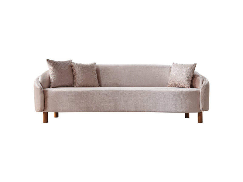 Alessa 4-pieces (2 Sofa & 2 Chair) Livingroom Set Cream in Cream - 101-ALE-SZ553-3311